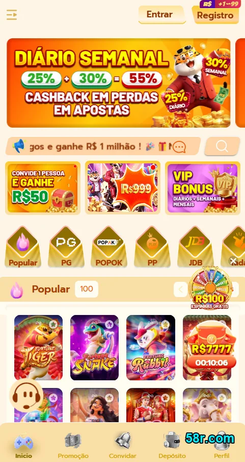 58r.com: Plataforma Acesse um Mundo VIP na 58r.com